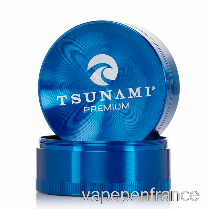 Tsunami 2,4 Pouces 4 Pièces Broyeur Supérieur Enfoncé Bleu (63 Mm) Stylo Vape
